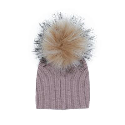 China Winter Baby COMMON Flip Knit Beanie Hat With Pom Pom Wholesale for sale