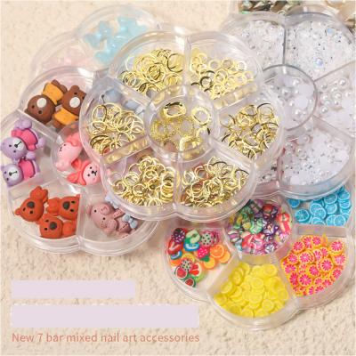 China New Trend Luxury Resin Manicure Colorful Bear Decorations 3D Acrylic Nail Press On Nails for sale