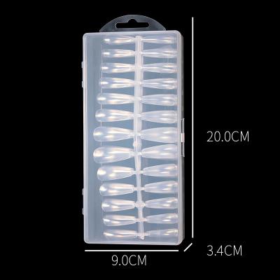 China Convenient Hot Sale Nail Extension Piece Diy Nail Piece 240 Transparent Frosted False Nail Sheet for sale