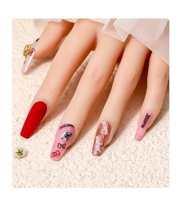 China Easy Apply Wholesale Fashionable Valentine's Day Nail Art Wood Paste Peels New Love Bow Tie Multiple Color Design DIY Nail Jewelry Patch for sale