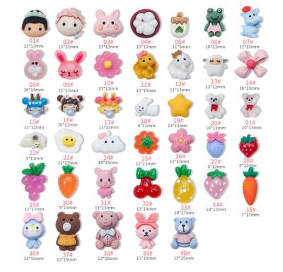 China Best Selling Non-Toxic Resin Art Kawaii Animal Flat Back Cartoon Charm Nail Art Design Planar Cabochons Nail Resin Press On Nails for sale