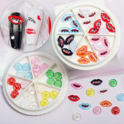 China 2021 Flexible New Design Nail Art Lips LOVE Nail Art Jewelry Set Diamond Jewelry Boxed Nail Clock Sequins for sale