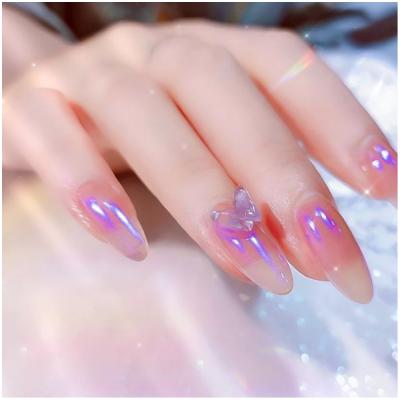 China Easy Apply 2022 New Polar Lights Nail Art Fairy Highlight Powder Ice Transparent Popular Nail Art Glitter White Powder For Nails Supplies for sale