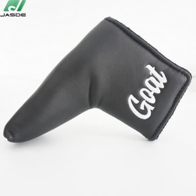 China Custom Golf Leather Putter Embroidery Logo Factory Price PU Cover Head Blade Golf Club Headcover for sale