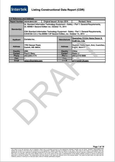 ETL - Xiamen Golden Yuquan Industry & Trade Ltd.