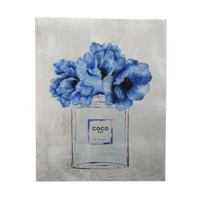 China Classic Sample Design Canvas Painting With Blue Flower Scent For Wall Art Decor for sale