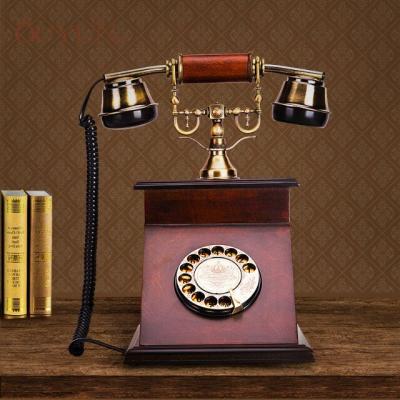 China Hand drawing flowers antique rotary classic telephone set land line telephone for sale