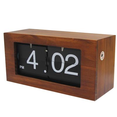 China BRIEF Wooden Desk Clock Automatic Paging Clock for Office, Home Student Bedside Desk Clock for sale