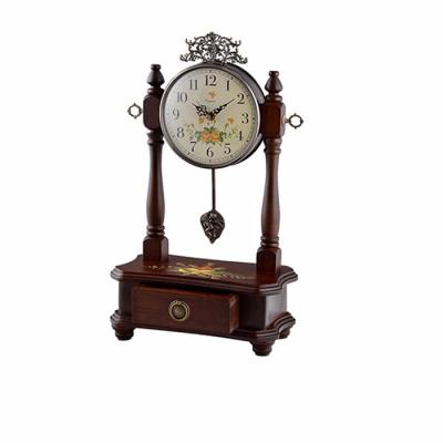 China Vintage Traditional Style Wooden Grandfather Clock Table Pendulum Clock for sale