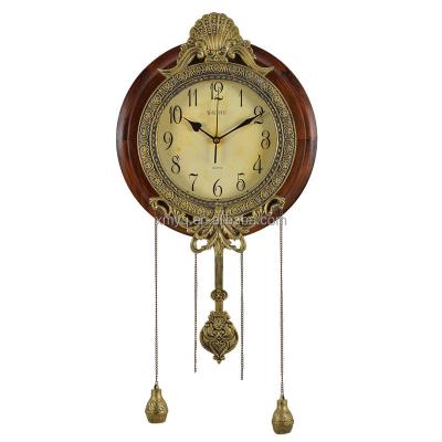 China Decorative Retro Pendulum Wall Clock Ajanta Wooden Wall Clock Models for sale