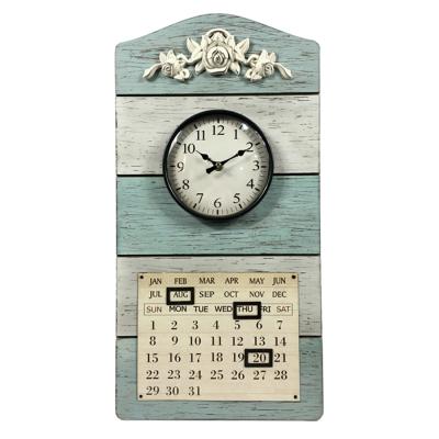 China Retro Ornamental Wooden Wall Clock with Old Calendar Blow Deed for sale