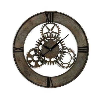 China Large 36 Inch Metal Gear Wall Clock Large CREATIVE Wall Clock for Home Decor for sale