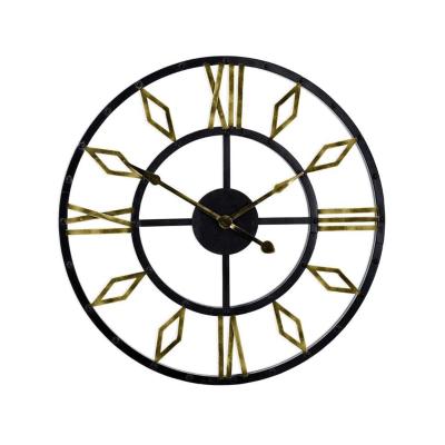 China CREATIVE 30inch featured metal wall clock with diamond shape and roman numeral for wall decor for sale