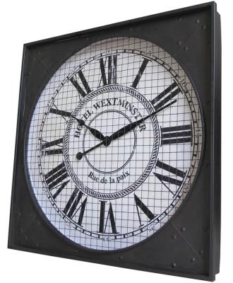 China Modern Quadrilateral Shape Metal Clock Creative Vintage Iron Wall Cloks for sale