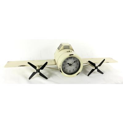 China Cute Retro Desktop Clock Airplane Desk Clock Kids Room Gifts Clock For Child for sale