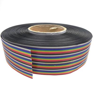 China Electronics In 28AWG ide 30pin 34pin 40 Color Rainbow Ribbon IDC Cable Wire Rainbow Flat Cable for sale