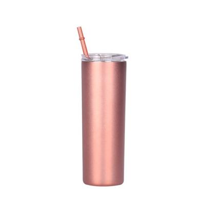 China Disposable 20oz Stainless Steel Straw Tumbler Cup Tumbler With Lid Travel Mugs Vacuum Flask Double Wall Insulated Water Bottle for sale