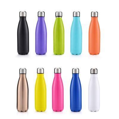 China Sustainable High Quality Stainless Steel 500ml Dual Wall Insulated Sport Water Bottle For Outdoor With Lid for sale