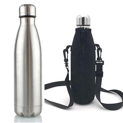 China Sustainable Stainless Steel Vacuum Insulated Leakproof Double Walled Water Bottle Cola Shape With Water Bottle Holder For Outdoor for sale