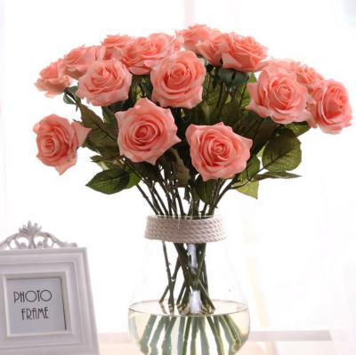 China Durable and Natural Supply Single Stem Plant Real Touch Latex Rose Artificial Flower for sale