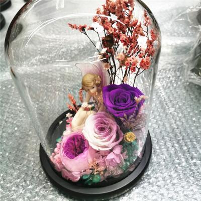 China Long llasting and natural touch Valentine Day Gift Glass Rose Stem Grade Preserved Flower for sale