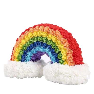 China New Design Durable Foam Rose Flower Rainbow Bridge Rainbow Flower For Valentine's Day for sale