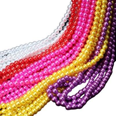 China Decoration Factory 2mm-14mm Pop Colors ABS Plastic Bead With Hole Decorative Loose Beads for sale