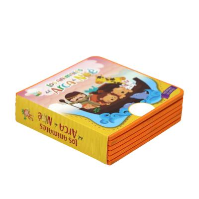 China Luxury Custom Kids Logo Orange Baby EVA Foam Board Book with Die Cut Shape Printing Board Book Baby Printing Children for sale