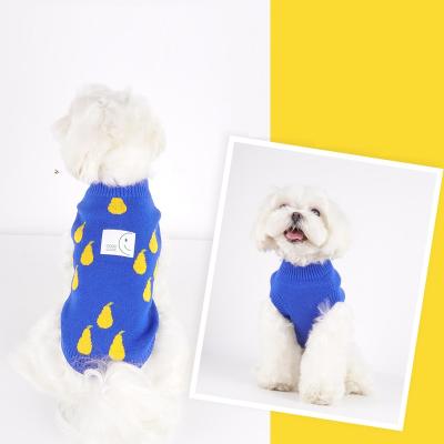 China Custom Viable Winter 2021 Pet Sweater For Small And Medium Dogs Knitted Cute Puppy Print Sweater Warm Coat for sale