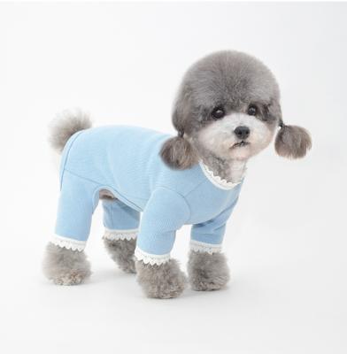 China Viable High Quality Pet Clothes Wholesale Elastic Soft Cotton Dog Pajamas Home Fashion Quadruped Suit for sale