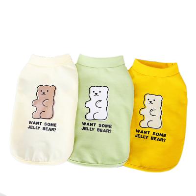 China Viable Newcomer Cute Pet Clothes Cartoon Pet Clothing Summer Shirt Vests Cat T-shirt Puppies Casual Clothes for sale