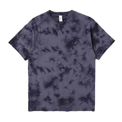 China Anti-pilling Sports Summer Fitness Shorts Around O Neck Sleeve Tie Dye Shirt Men Vintage T-Shirt for sale