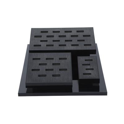 China Eco-friendly Customized Jewelry Props Black Lattice Tray Jewelry Storage Box 32 Grid Jewelry Display Rack for sale