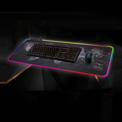 China Gaming Custom Rubber Leather Glowing Keyboard Led Gaming RGB Mousepad Montian Gamer Tapis De Souris Desk Mat Mats Mouse Pads for sale