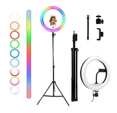 China PORTABLE Three Colors Beauty Camera Aro Studio Mini Table Ring Light Led Selfie Flash Lights 8inch/20cm 10inch/26cm 12inch/30cm Dimmable for sale