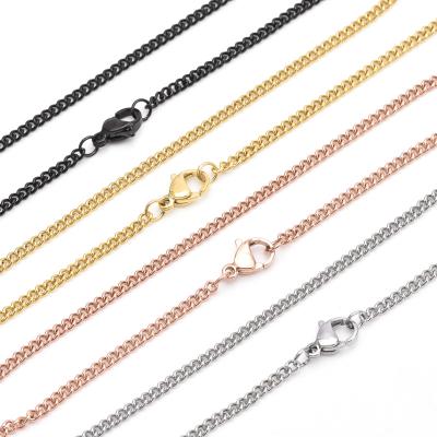 China Wholesale 304 Stainless Steel Button Chain 18k Gold Plated Necklace Trendy Accessories NL883 for sale