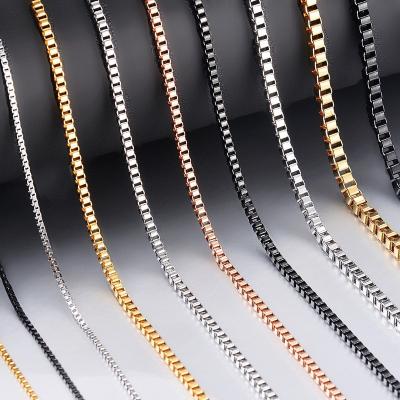 China Fashion Casual/Sporty Jewelry Box Chains Titanium Stainless Steel Chains Silver Gold Universal Necklace For Men And Women for sale