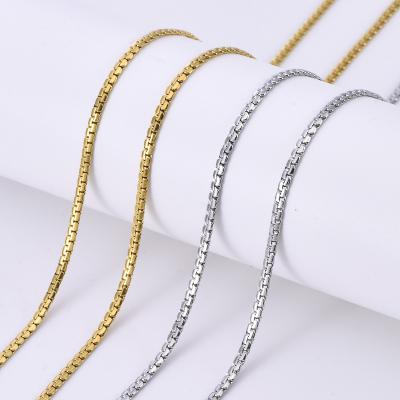 China 2023 Fashion Necklace Stainless Steel Titanium Flat Product Religious Square Chain Bead Chains Men's and Women's Jewelry for sale