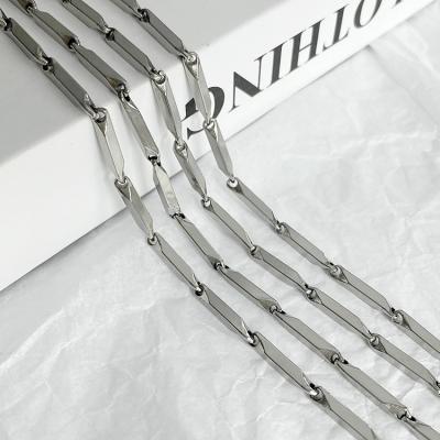 China Europe and America stainless steel chain men's diamond-shaped titanium steel necklace melon seed bamboo joint chain wholesale trendy chain for sale