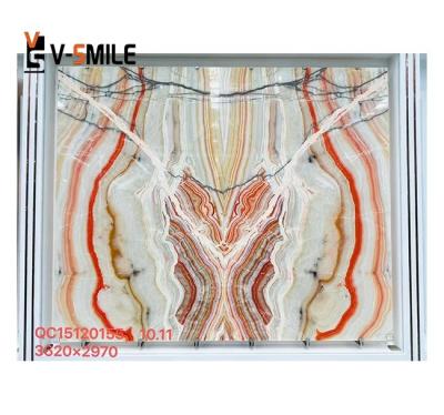 China Modern translucent colorful marble natural slab prices onyx marble backlit rainbow pink onyx marble for sale