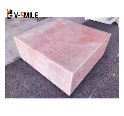 China Modern Wholesale Luxury Pink Onyx Bathroom Table 18mm Slab Luxury Marble Stone for sale