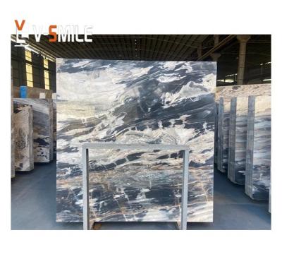 China Phantom Black Marble Magic Black Modern Cloudy Black for sale