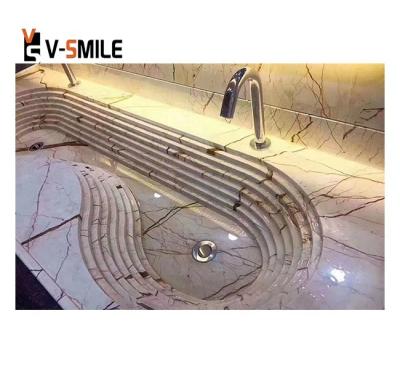 China Sale Sofitel Gold Vein Cream Marble Tile Modern Hot Beige Marble Stairs Tiles Gold Floor and Wall Marble Tiles Slabs for sale