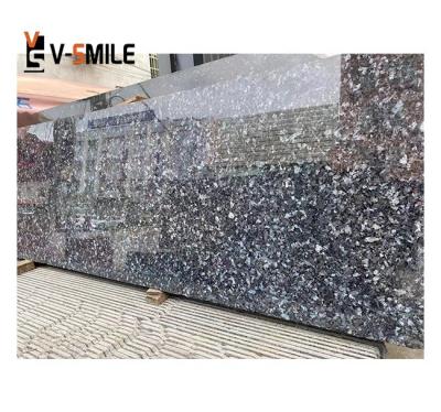 China Modern Natural Decoration Material Polished Blue Pearl Granite Slab Tiles For Flooring Wall And Kitchen Countertop for sale