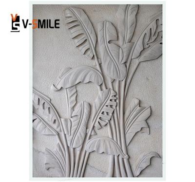 China Modern exterior wall cladding outdoor sandstone sculpture statue natural wood yellow relief relief for sale