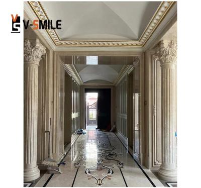 China Hot Sales Modern Ultraman Gray Marble For Waterjet Medallions Tile Border Design Beige Slab And Floor Wall Tiles Ultraman Beige Marble for sale