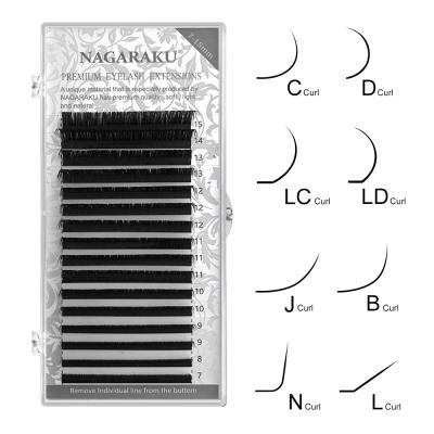 China NAGARAKU Soft Natural Mink Eyelash Extension LC LD J Since C D N L Curl Mink Premium Person Lashes Private Label Professional Cilios for sale