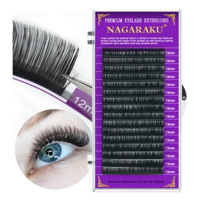 China Natural False Mink 0.03 False Eyelash Extension NAGARAKU False Eye Lashes Private Label Super Mega Natural Soft Volume Individual Premium Since C D for sale