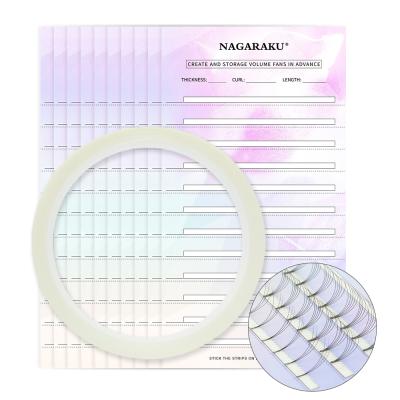 China NAGARAKU Eyelash Extensions Bulk Fans Storage Card Make Up Tools Lash Supplies Premade Easy Fan Lash Holder Eyelashes Strip 10 Cards for sale