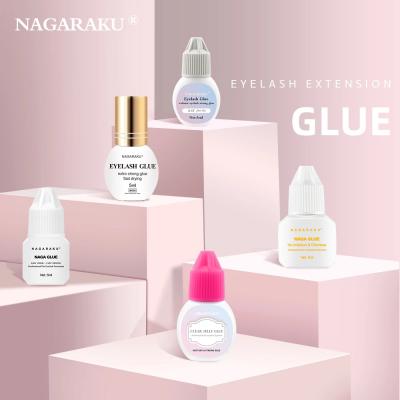 China Low Private Label NAGARAKU Eyelash Extension Glue Volume Soft Lash Adhesive Fast Drying Vapor Rentention 0.5s 6s 30-45 days for sale